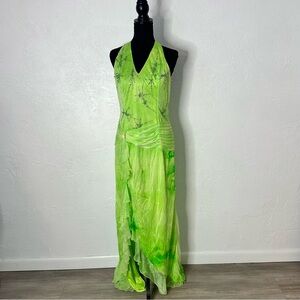 Y2K femme Paris green fantasy formal fairy dress